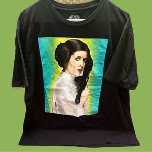 Star Wars Black Tee with Princess Leia Graphic